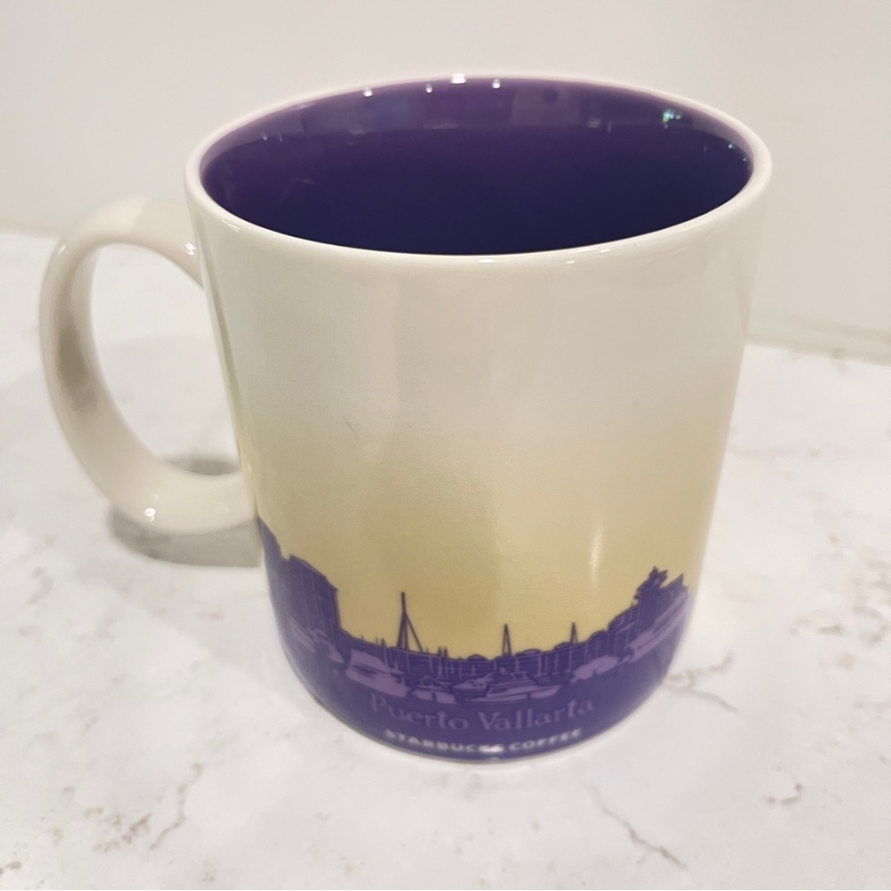 Starbucks Puerto Vallarta Mug - Cream and Purple 2016 Collector - Picture 2 of 3